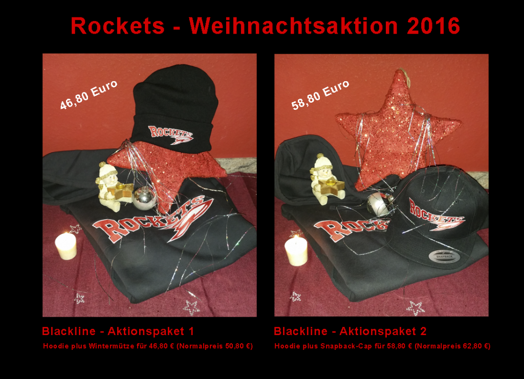 Die Rockets Weihnachtspakete zusammen mit nooky.de